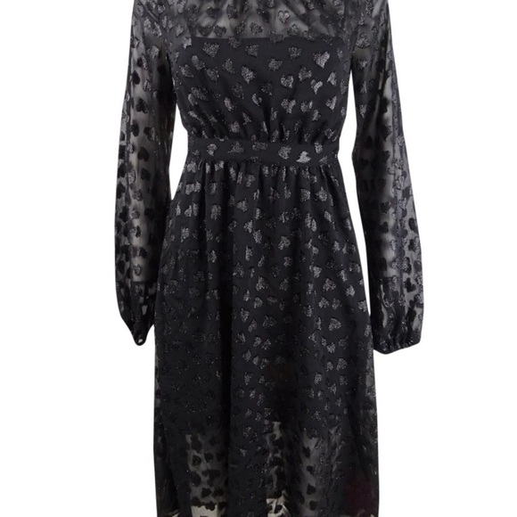 Avec Les Filles Black Heart Appliqué Dress 6 - Picture 2 of 4